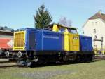 Die V 100 der BOB am 24.03.2008 Ausgestellt im Bahnpark ...