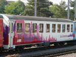travys-ystec-yverdon---sainte-croix-1000-mm travys - Salonwagen Ars  36 im Bahnhof von Yverdon les Bains am 24.09.2008