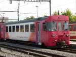 travys-ystec-yverdon---sainte-croix-1000-mm travys - Steuerwagen Bt 51 im Bahnhofsareal von Yverdon les Bains am 24.09.2008