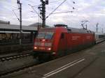 BR 101 Werbelokomotiven 101-057-8 in Hannover HBf auf dem Weg nach Berlin kommend von Bad Bentheim.  