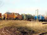 Werkslokomotiven Eine Connex-V60 findet man in Espenhain ebenso wie eine Meininger CFL, 26.12.08
