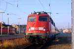 br-110-bugelfalte Frontaufnahme von 110 473, die am 28.12.08 einen Sonderzug nach Halle(S) brachte.