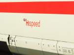 Nahaufnahme des Hispeed Zeichens auf einem niederl�ndischen ICE 3 in ...
