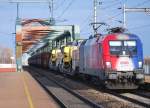 welche Freude: gemischter G�terzug samt 1116 003 Frankreich . Noch dazu ...