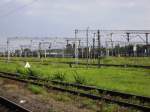 Blick auf das Rangiergel�nde des Bahnhofes Kedzierzyn Kozle im Sommer ...
