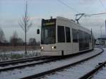 Dessau im Schnee - Stark in die Kurve geht es ...