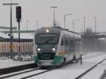 VT 26B der Vogtlandbahn bei der Einfahrt in Wiesau (oberpf) ...