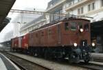 Be 4/7 mit zwei G�terwagen am 13. Januar 2009 in ...