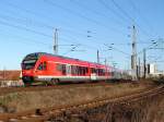 Flirt mit RE33310 hier zwischen Bhf R�gendamm und Hbf Stralsund. ...