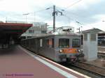 Der SNCF Elektrotriebzug Z6127 steht abfahrbereit im Bahnhof Paris-Nord.
Die Wechselstromtriebwagen ...