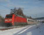IC2005 (Emden-Konstanz) mit Schublok 101 043-8 am km 70,0 16.1.09 ...