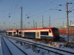 Die PEG Triebwagen 650.03 + 650.04 am 8.1.2009 in Berlin ...