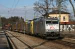 185 537 und 182 512 mit dem Transped KLV Zug ...