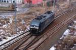 Nun verl�sst die 185 556 der MRCE Bitterfeld in Richtung ...
