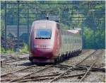 Ein Thalys PBKA hat soeben den Bahnhof von Pepinster durchfahren ...