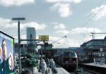  Die 218113 vor einem Nahverkehrszug in Hamburg-Altona 1988.  ...