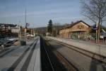 Bahnhof Hoffenheim nach der Fertigstellung. Lediglich von der Elektrifizierung ist ...