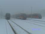 br-642-desiro-db 642 658 auf der Fahrt nach Heidenau, die beiden anderen als Wintersportsonderzug nach Dresden, es sind 642 241 und 642 160.