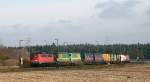 BR 140 mit Zugen 140 656 | Containerzug | 08. November 2008 | Wagh�usel