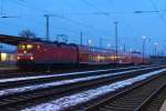 BR 112 Am Gleis 2 steht bereit der RE2 (RE 38176) auf seiner Fahrt nach Rathenow. Als Lok ist die 112 109-4 zu erkennen. Cottbus den 02.02.2009