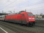 101 106-3 beschleunigt am 31.01.09 den IC 2213 Ostseebad Binz ...