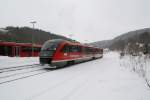 642 728-0 f�hrt am 14.02.09 aus dem Bahnhof Annaberg-Buchholz S�d ...