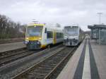 Zwei Regioshuttle RS waren belegten am 2.12.07 gleich zwei Gleise ...