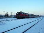 Der EC nach Z�rich verl�sst Buchloe am 18.2.2009.  ...