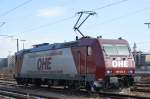185 534-5 von OHE steht am 13.02.09 in Regensburg nahe ...