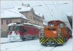 Tm 2/2 113 �bernimmt den Spurpflug in Pontresina und ein ...