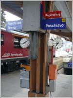 Auch die Zugzielanzeiger der alten mechanischen Art sind in St.Moritz ...