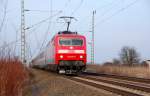 Ein IC-Sandwich mit ziehender 120 135 durchf�hrt am 04.03.09 Gr�fenhainichen ...