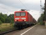 Baureihe 114 022 mit einem RE am 11.7.2008 in Herzberg(Elster). ...