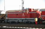 Diesellok DH 1500.6 der GKB beim Verschub im Graz-K�flacher-Bahnhof  ...