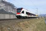 RABe 522 007-4 n�hert sich am 14.3.09 Erstfeld.  ...