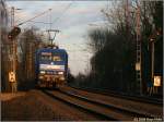 Der Abendsonne entgegen f�hrt RBH206 mit Kesselwagenzug durch Wanne-Unser-Fritz. 19.03.2009 ...
