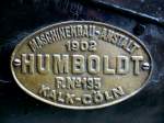 Fakrikschild von Lok 89 6009. ... Fakrikschild von Lok 89 6009. ...
