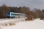 223 067 (Arriva) mit Alx 38708 bei Schwabhausen (19.02.2009)  ...