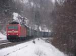 Br 185 119-5 am 19.2.05 auf dem Streckenabschnitt Immensee - ...