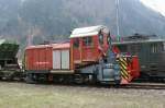 Bau- und Unterhaltsfahrzeuge Xrot M Nr. 97 abgestellt in Erstfeld. Aufgenommen am 31.03.2009