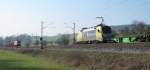 BR 185 mit Zugen Drohende Zugbegegnung bei Eschwege West, beteiligt: eine BR 185 und der BoxExpress ES 64 U2-003. 31.03.2009.