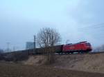 BR 185 mit Zugen 185 091-6 zieht den CS 49153 Kornwestheim - Bludenz(A) aus Singen(Htw) in Richtung Schaffhausen. 01.04.09