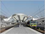 Im besten Licht pr�sentierte sich am 30.03.09 der Bahnhof Li�ge ...