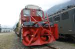 Das Monstrum zeigt Z�hne.Xrot M Nr. 97 abgestellt in Erstfeld. ...