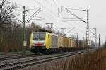 189 990 mit einem G�terzug am 29.03.2009 in Haar (bei ...