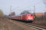 110 464-5 mit Fu�ballsonderzug ...  Gilbert Coletti 04.04.2009