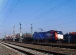 Rhein-Elbe-Shuttle mit Veolia-Lok 185-CL-001 und einem G�terzug mit Pr�zisionsstahlrohren von ...