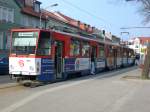 Stra�enbahnlinie 89 nach S-Bahnhof Strausberg an der Haltestelle Strausberg Lustgarten. ...