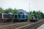 Beige/T�rkise der DB in Varianten, aufgenommen am 23.05.1986 in Walsrode. ...