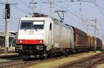 Die neu angemietete 186.144 von CargoServ bespannte heute zum ersten ...